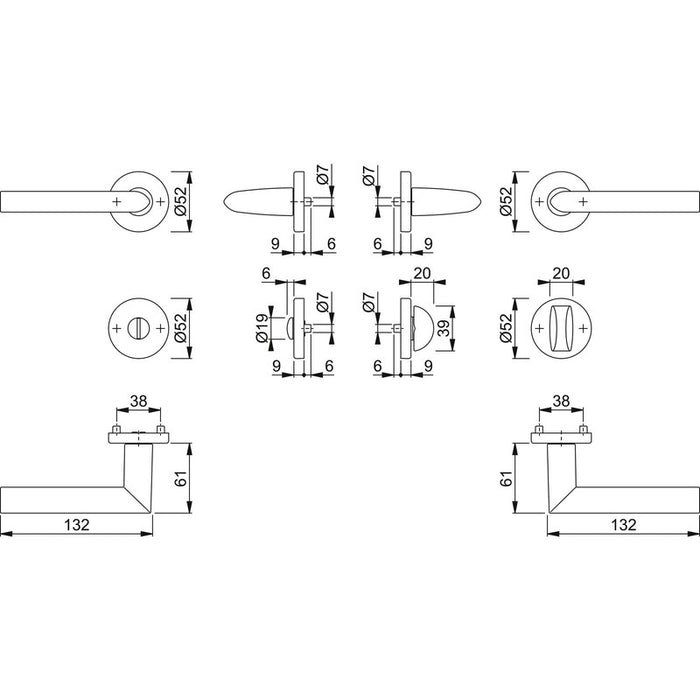 HOPPE garnitura kvake STOCKHOLM - sa rozetnom, TS 40-45