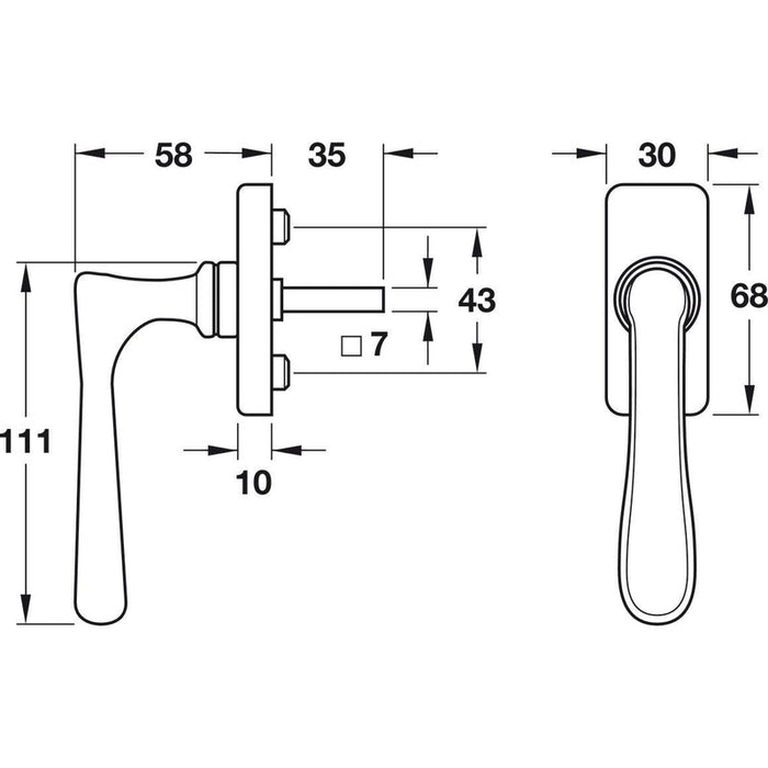 HÄFELE prozorska ručica Bisschop Dresden 1865/R