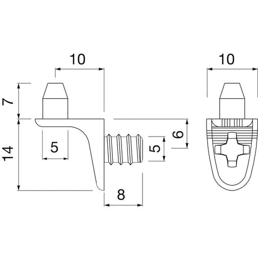 Podni nosač Drill, za pričvršćivanje zavrtnjima, rupa ø 5 mm, cink niklovan