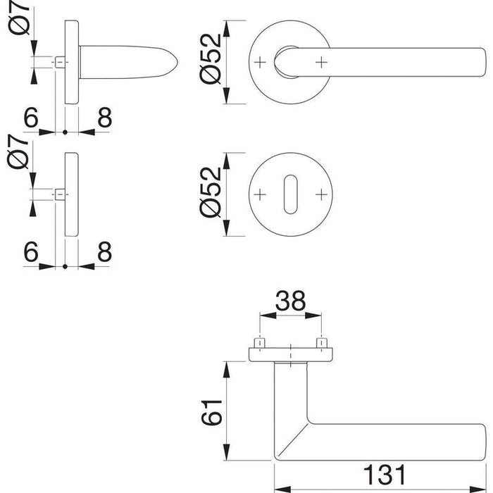 HOPPE garnitura kvake STOCKHOLM - sa rozetnom, TS 40-45