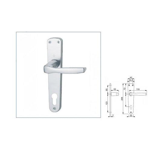 HOPPE 143/206P KVAKA NA ŠTITU ZA VRATA- Milano F1