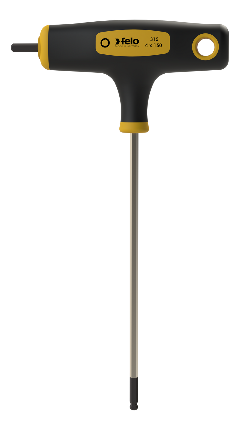 Felo dupla T-ručka HEX šrafciger sa kuglastom glavom — 4 mm × 150 mm