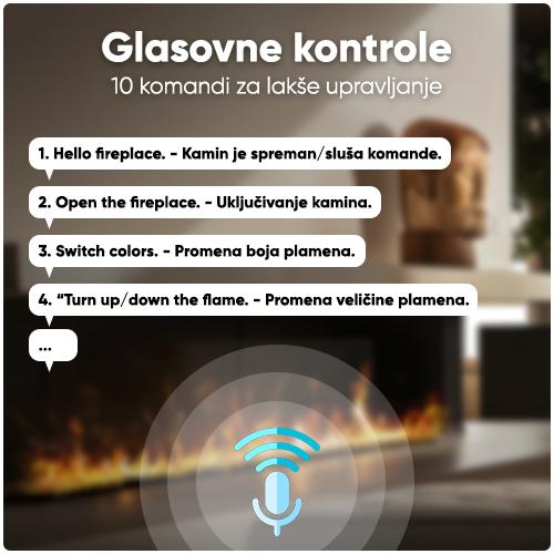 El. kamin sa vodenom parom, bez grejanja, 1000mm