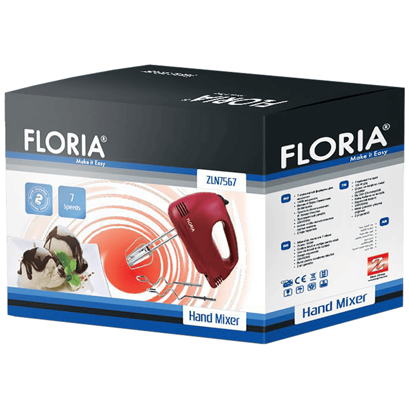 Floria Mikser ručni, 7 brzina, 100W, Crni - ZLN7567