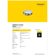 (Intenso) Baterija alkalna LR43/2, 1,5 V dugmasta, blister 2 kom