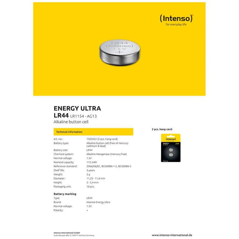 (Intenso) Baterija alkalna LR44/2, 1,5 V dugmasta, blister 2 kom