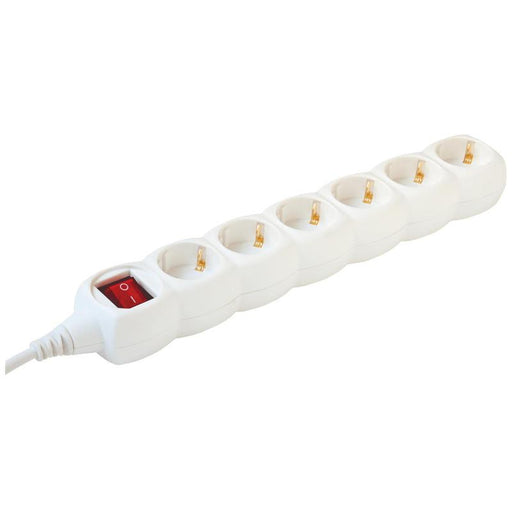 Home Produžni kabel, 6 utičnice, prekidač, 1.5mm²,1.5 met, beli - NV 6K/WH/1,5