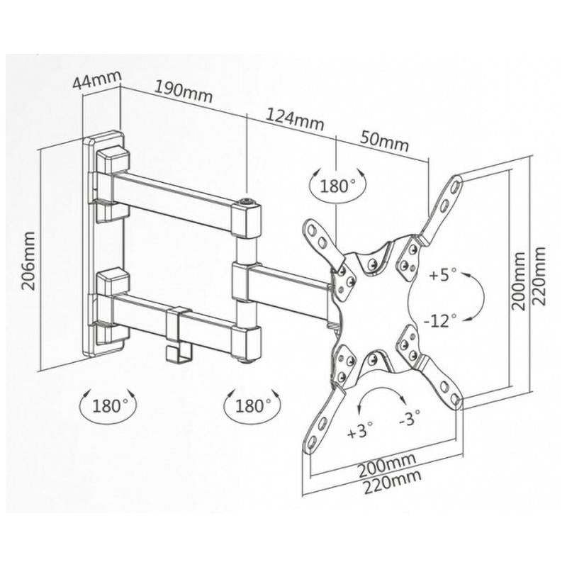 Superior Nosač za TV prijemnike 13"-42", nosivost do 20 kg - 13-42 Full Motion Extra Slim