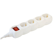 Home Produžni kabel, 4 utičnic3, prekidač, 1.5mm2, 3 met, beli - NV 4K-3/WH/1.5
