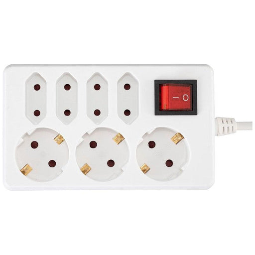 Home Produžni kabel, 3 + 4 utičnice, 1.0mm2, 1.5 met, beli - NV 17/WH