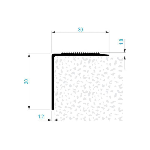 Aluminijumski dekorativni završni „L” profil  LST 3030