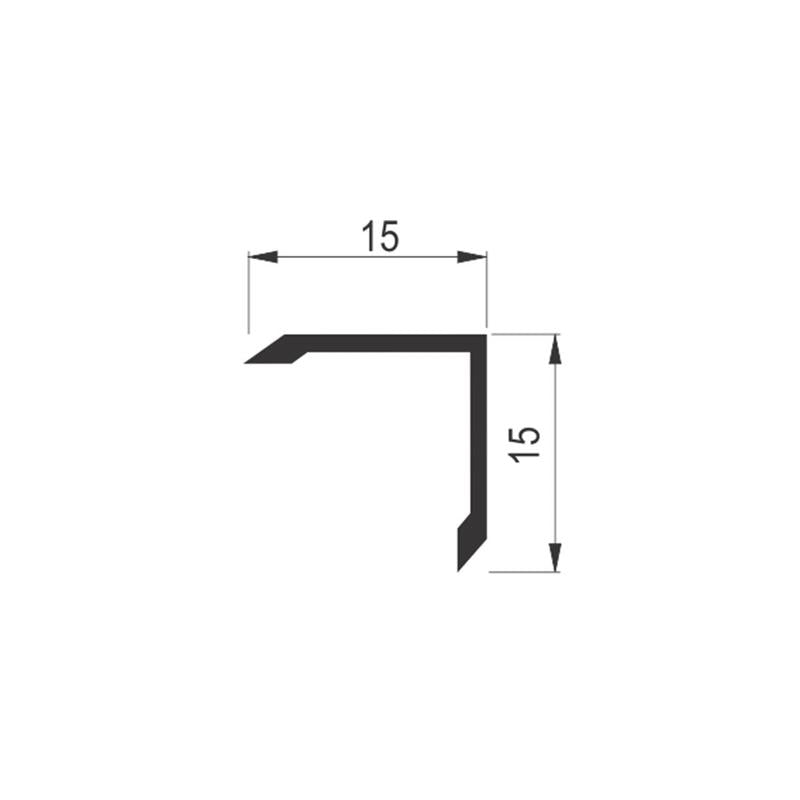 Aluminijum ugaoni profil LZZ 3507 — 15x15 mm, 2.7 m