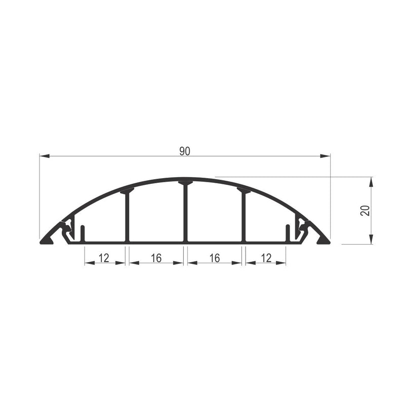 AL profil za kablove 90x20mm