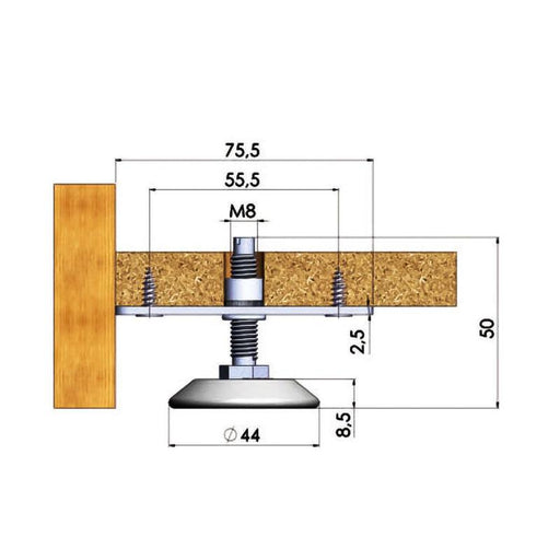 Metalna stopa za podešavanje korpusa - 07-1