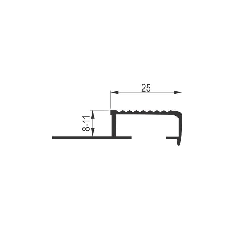 Aluminijumski stepenišni profil H=10mm 320