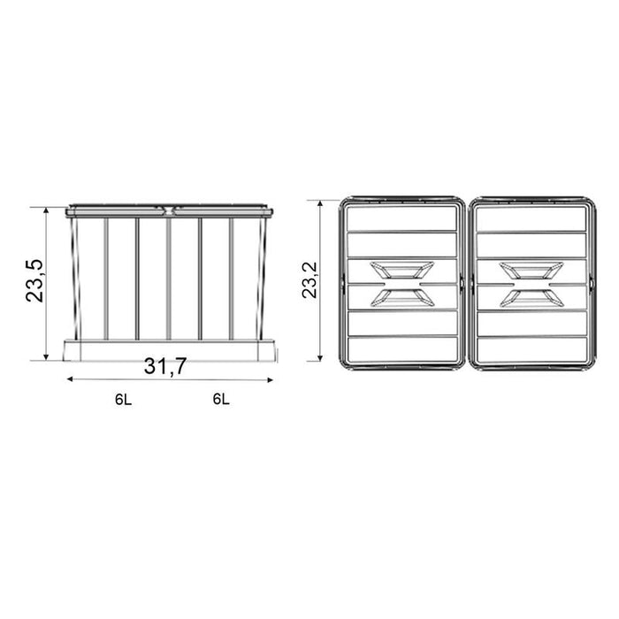 OG korpa za smeće 2x6l BL