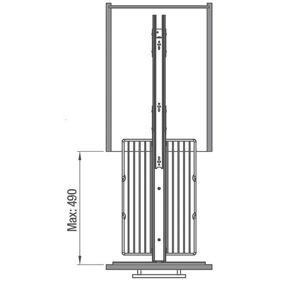 Žičani špajz DAUER 230x510x1250-1400, 4 korpe, korpus 300 mm