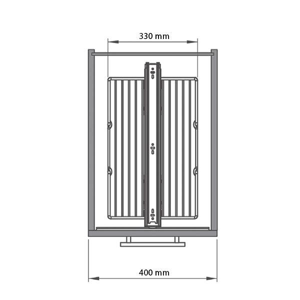 Žičani špajz DAUER 330x510x1250 4 korpe, korpus 400 mm