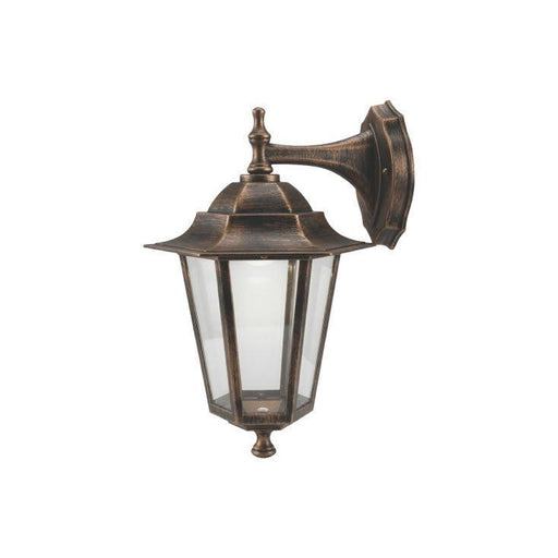 ARTE ILLUMINA šestougaona zidna svetiljka — E27, IP44, bronza