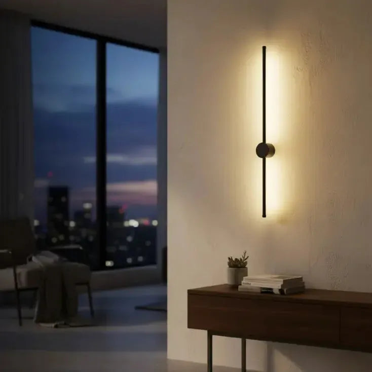 Crna zidna LED lampa 12W 3000K IP20