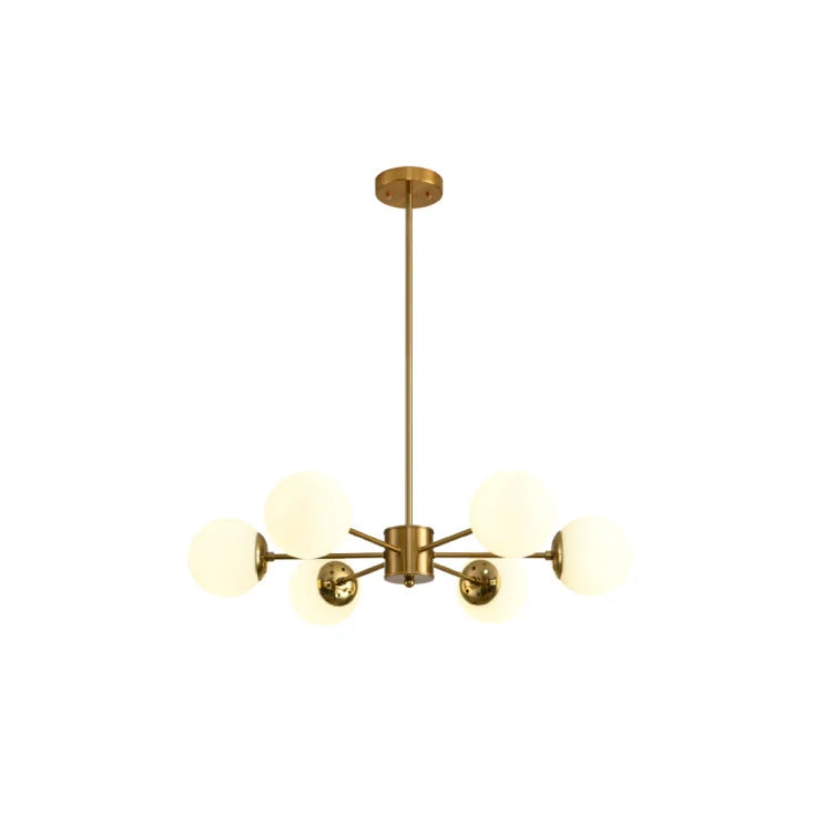 EUROLAMP viseći luster ORBA — 6 × E27, Ø720 mm, belo-bakarni