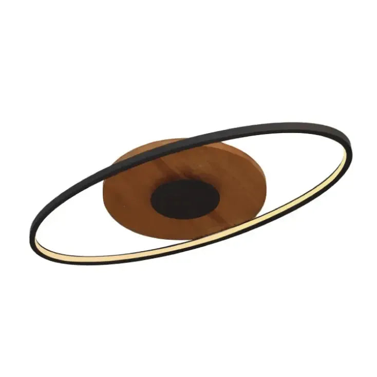 LED plafonjera SOLEA 81 40W CCT — kružna, crna/drvo