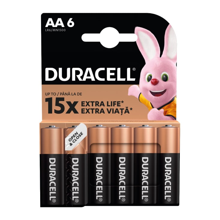 Duracell alkalne baterije AA — 1.5 V, 6 kom