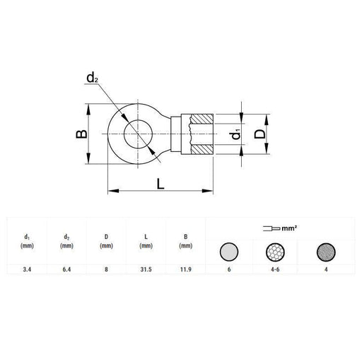 Okasta stopica 6,4mm