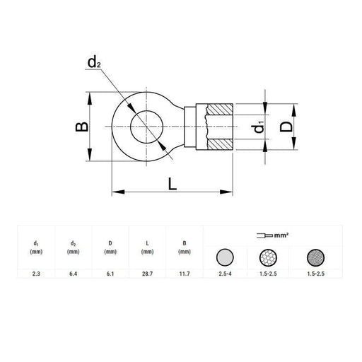 Okasta stopica 6,4mm