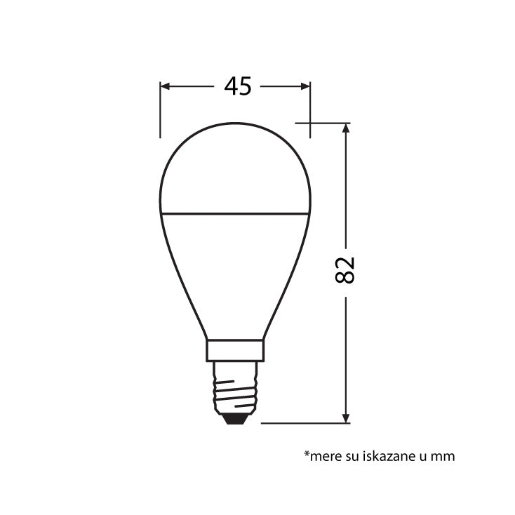 OSRAM LED globus sijalica E14 — 6.5W, 6500K
