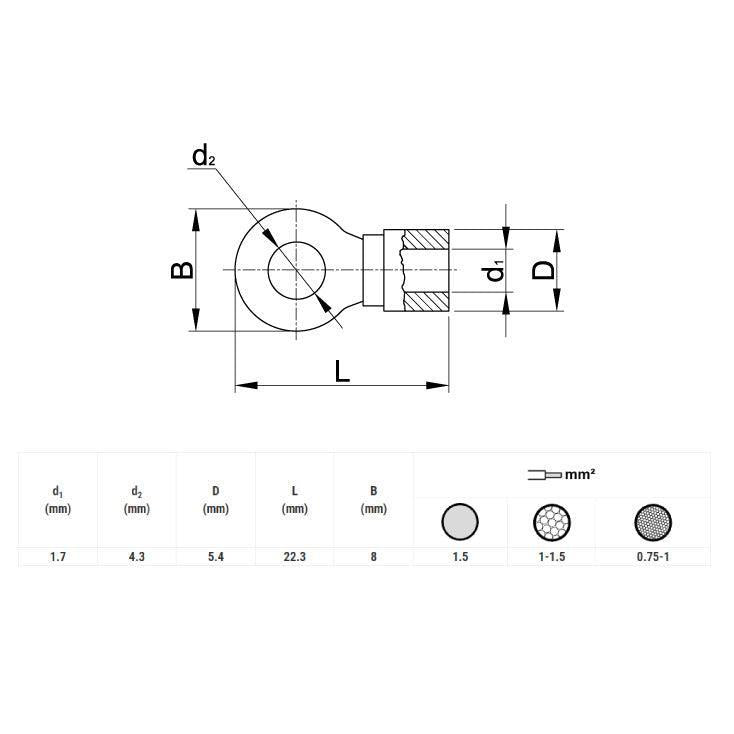 Okasta stopica 4,3mm