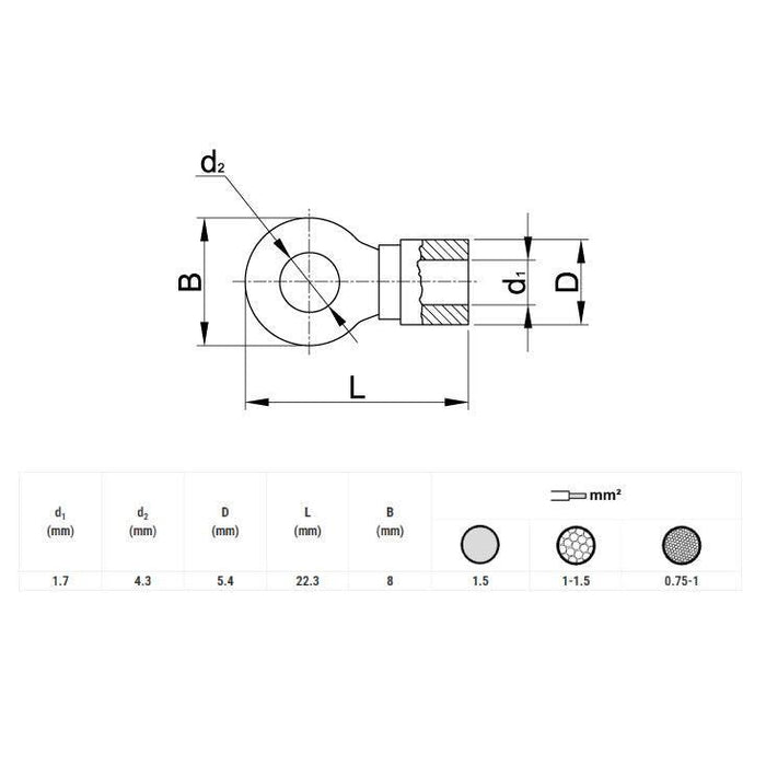 Okasta stopica 4,3mm