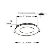 LED ugradna CCT panel lampa 12W