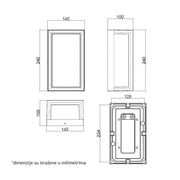 Zidna LED lampa 12W 4000K IP54 crna