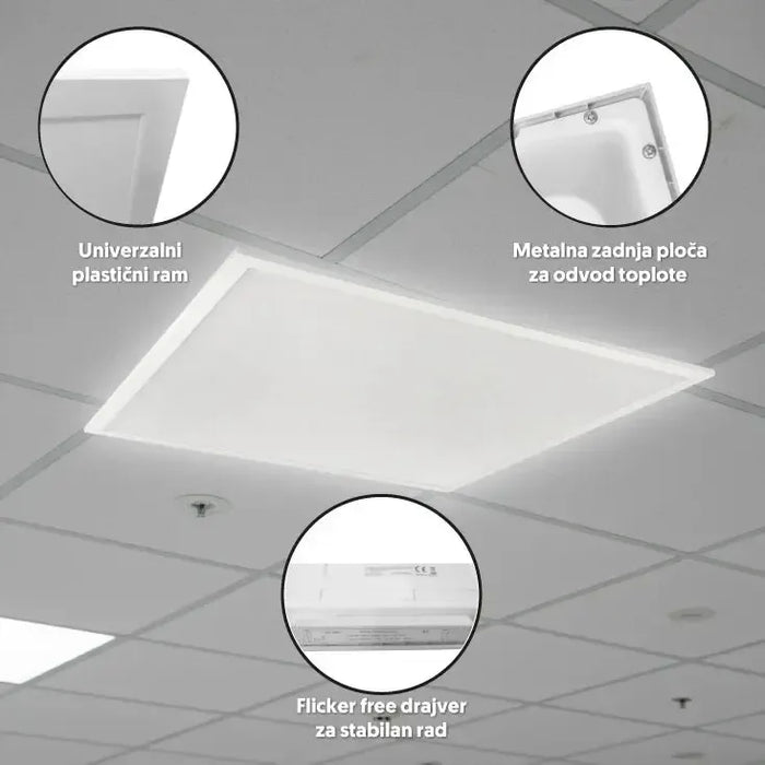 LED panel 48W, 100lm/W, 6500K, 595x595