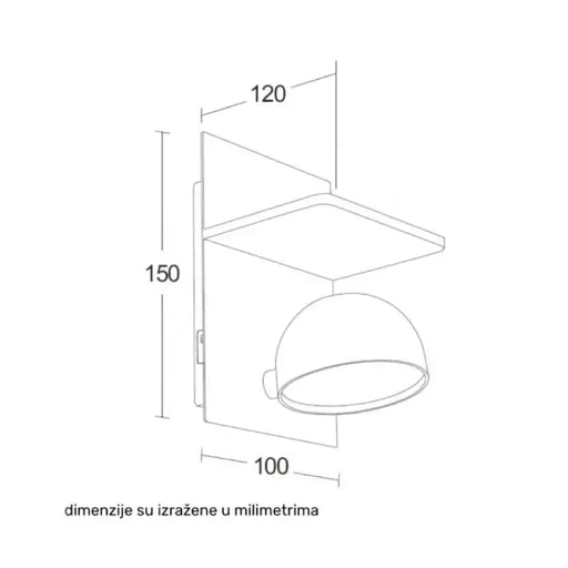 Zidna lampa 7W 3000K bela dimabilna