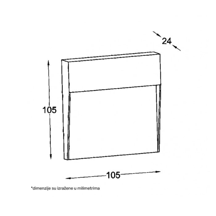 Zidna LED lampa 3W 3000K IP65 antracit