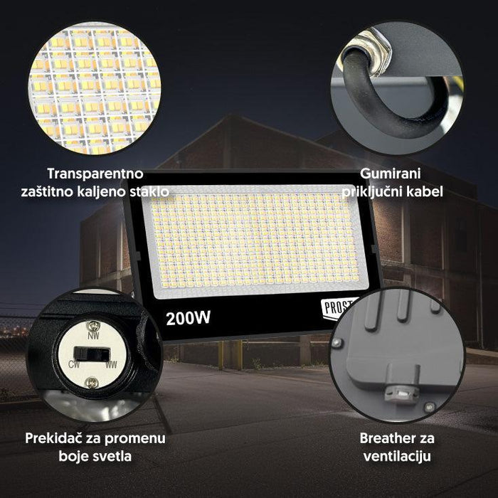 PROSTO LED reflektor 200W promenljiva boja svetla
