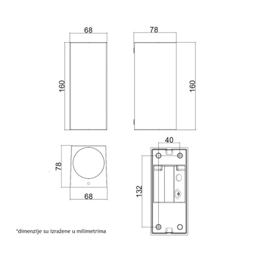 Zidna lampa 2xGU10 IP65 crna