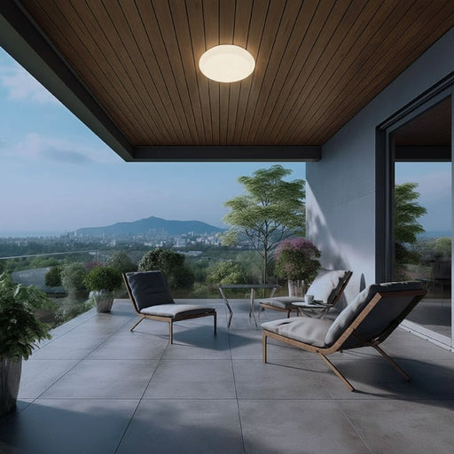 BRAYTRON bela plafonjera 1xE27 sa senzorom