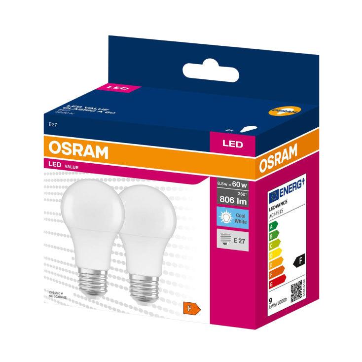 OSRAM LED sijalica E27 — 8.5W, 4000K, 2 kom.