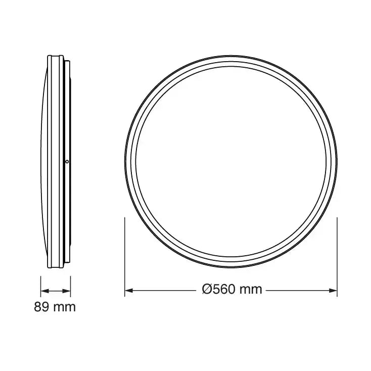 OSRAM LED plafonjera Ø56cm — 72W, 4000K, IP20, crna