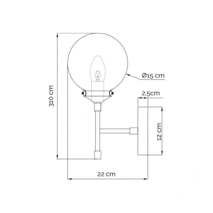 Zidna lampa 1xE14