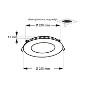 LED ugradna CCT panel lampa 18W