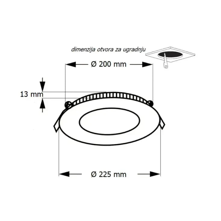 LED ugradna CCT panel lampa 18W