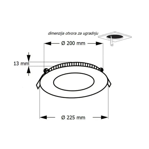 LED ugradna CCT panel lampa 18W