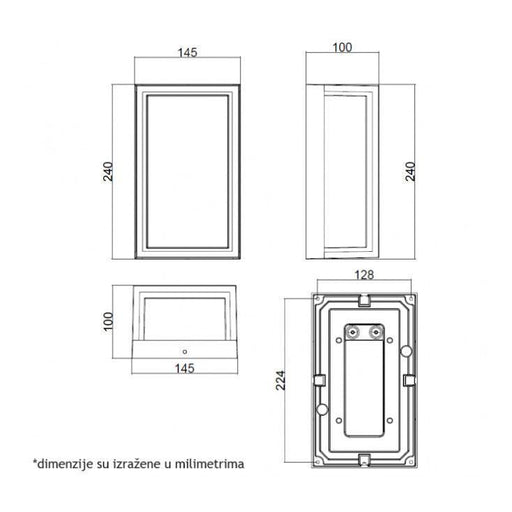 Zidna LED lampa 12W 4000K IP54
