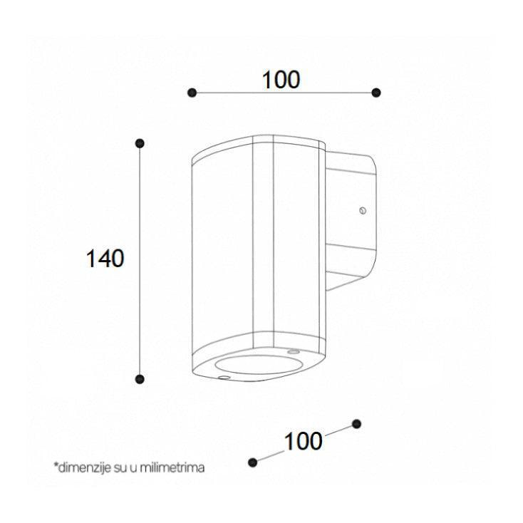 Zidna lampa 1xGU10 IP54 crna