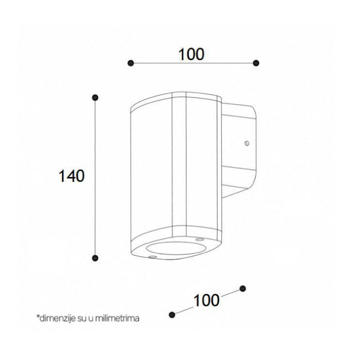 Zidna lampa 1xGU10 IP54 crna