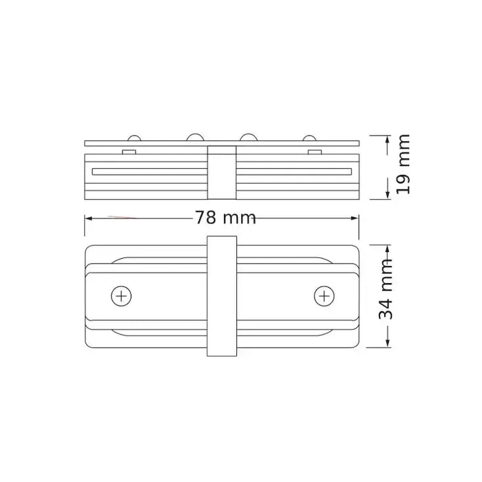 OSRAM crna ravna spojnica za monofaznu šinu
